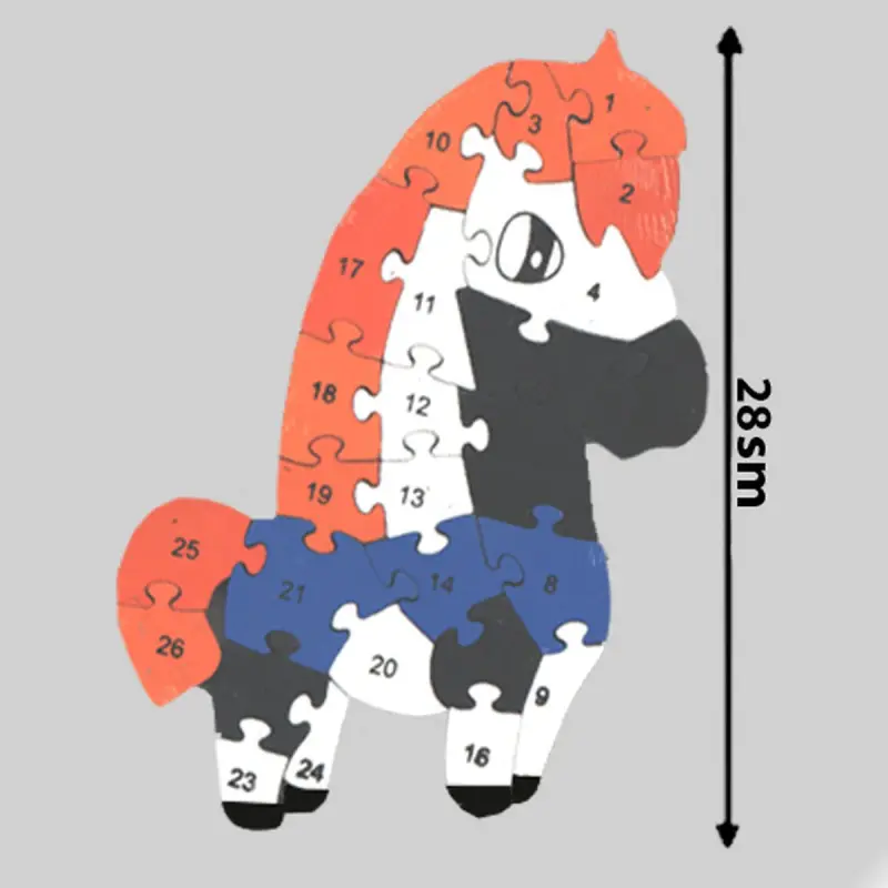 BK BK-00081607 | Wooden Puzzle for Children (Horse) Eco-Friendly Wood