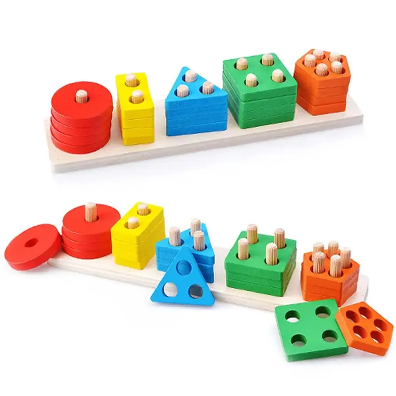 BK-00081583 | Деревянная головоломка для детей Геометрические фигуры 29x6 см
