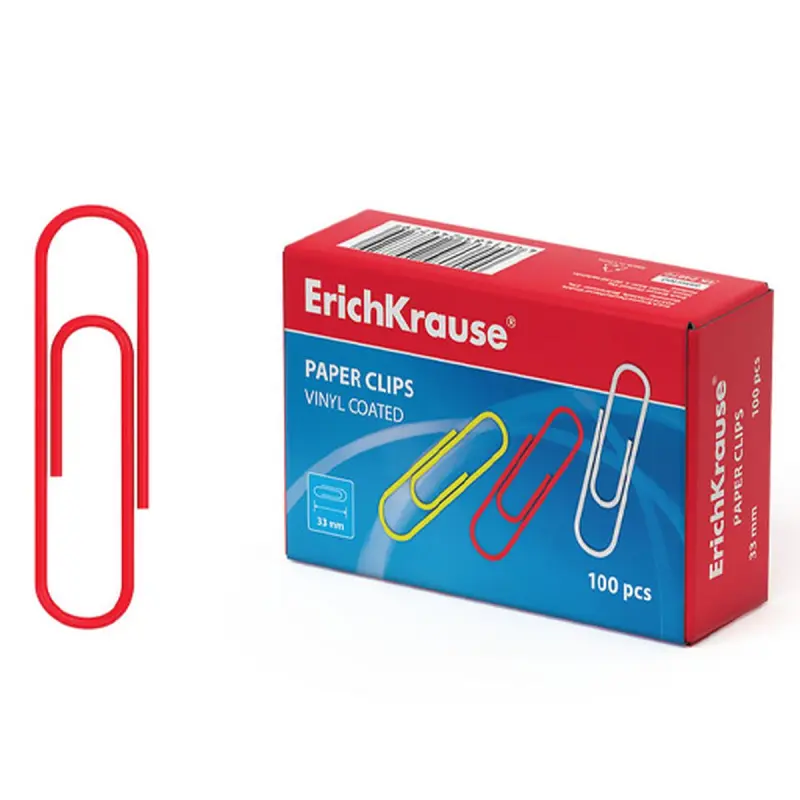 ErichKrause BK-00043574 | Paper Clips 33 mm Color Vinyl-Coated