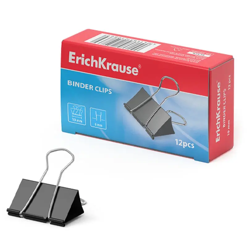 ErichKrause BK-00047398 | Зажимы для бумаг 19 мм, 12 шт