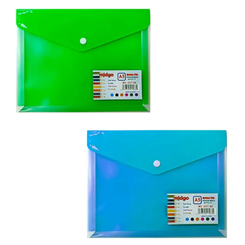 Midgo MG-2317 | Button Folder A5 Transparent