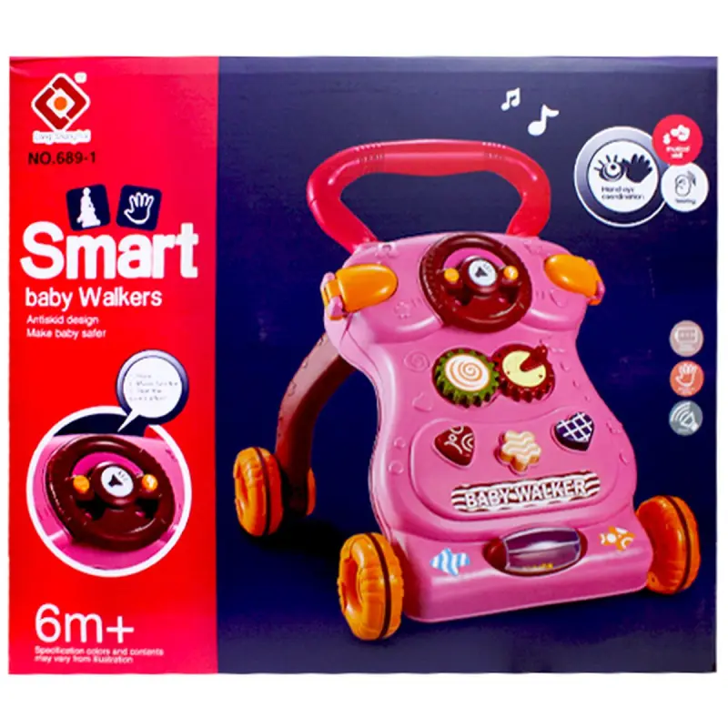 Умные ходунки 689-1 | Baby Walker Pink Sturdy Design