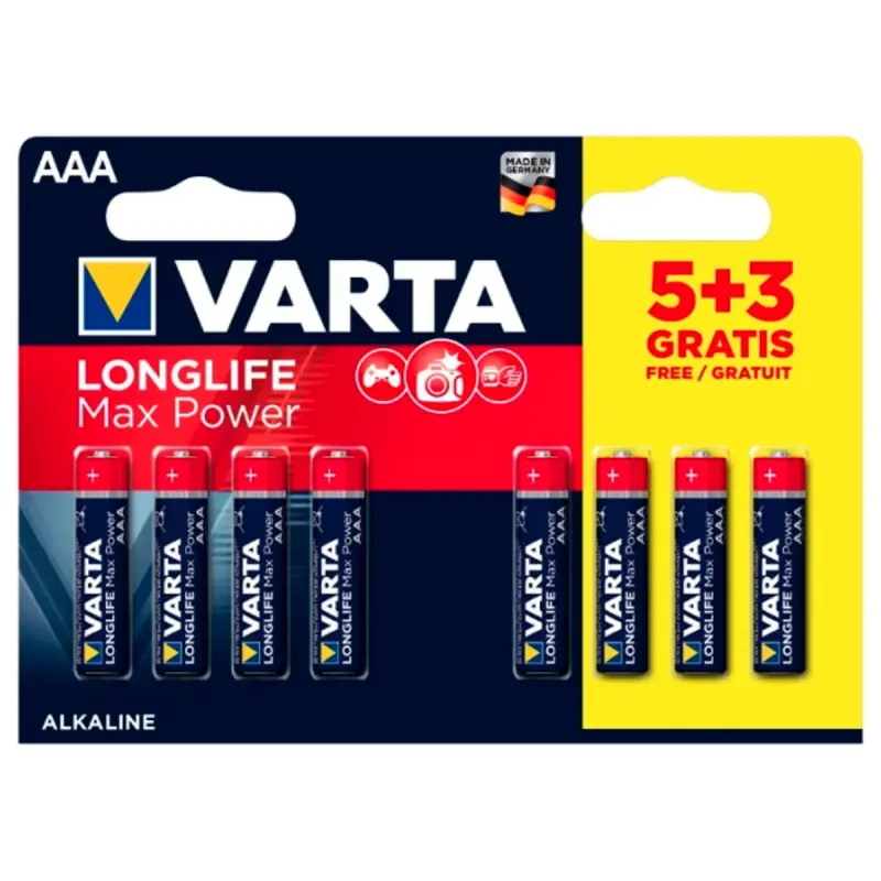 Varta BK-00101250 | Батарейки AAA LONGLIFE MAX POWER, упаковка 8 шт.
