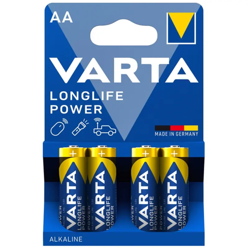 Varta 00-00004468 | AA Alkaline Batteries 4 Pack Longlife Power