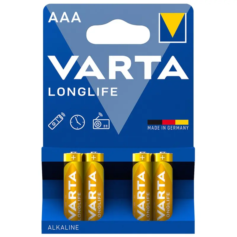 Varta 00-00003919 | Батарейки AAA 4 шт. Longlife Щелочные