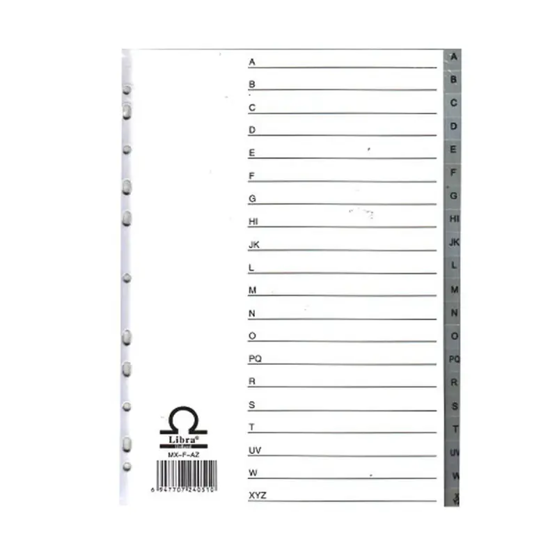 Libra MX-F-AZ | A-Z Index Divider A4 Card Tabs