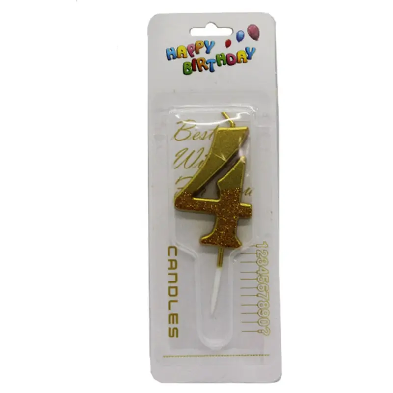 Свечи BK-00051000 | Cake Candle Number 4 Gold Glitter