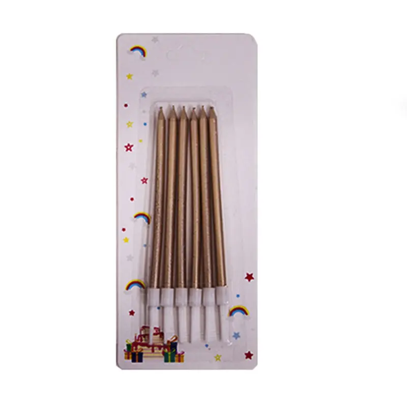 WB BK-00050489 | Длинные золотистые свечи для торта удлинённые