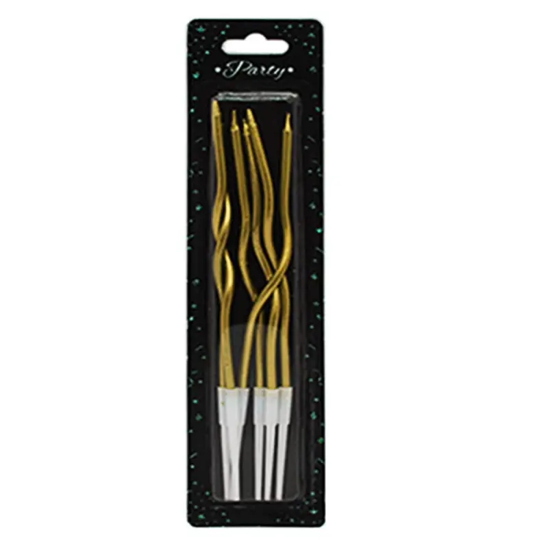 S-811 BK-00068405 | Shaped Candles Matte Gold 12 pcs
