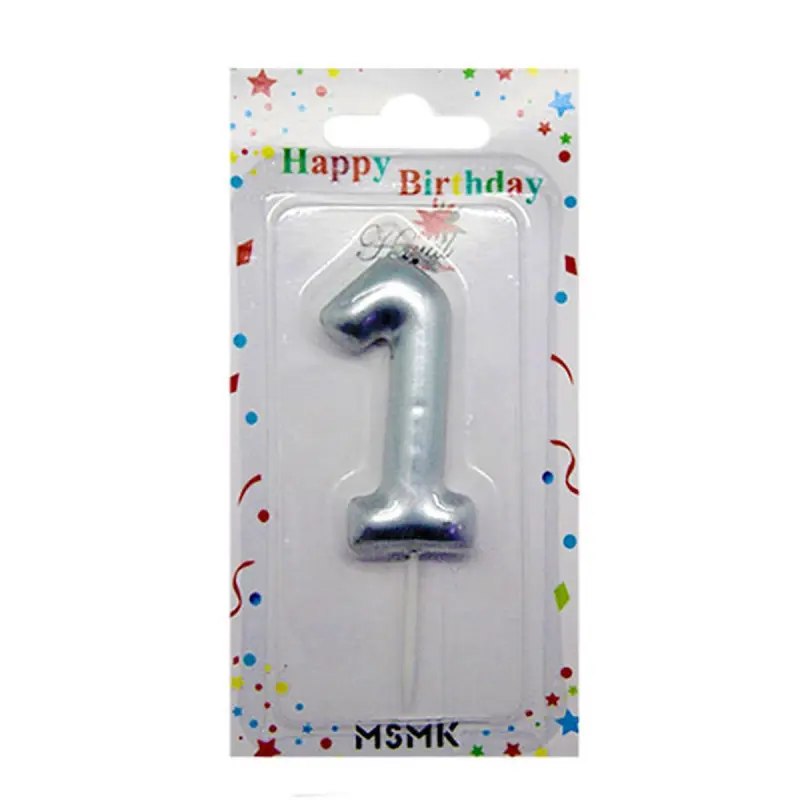 MG-MSMK BK-00054724 | Cake Candle Number 1 Silver