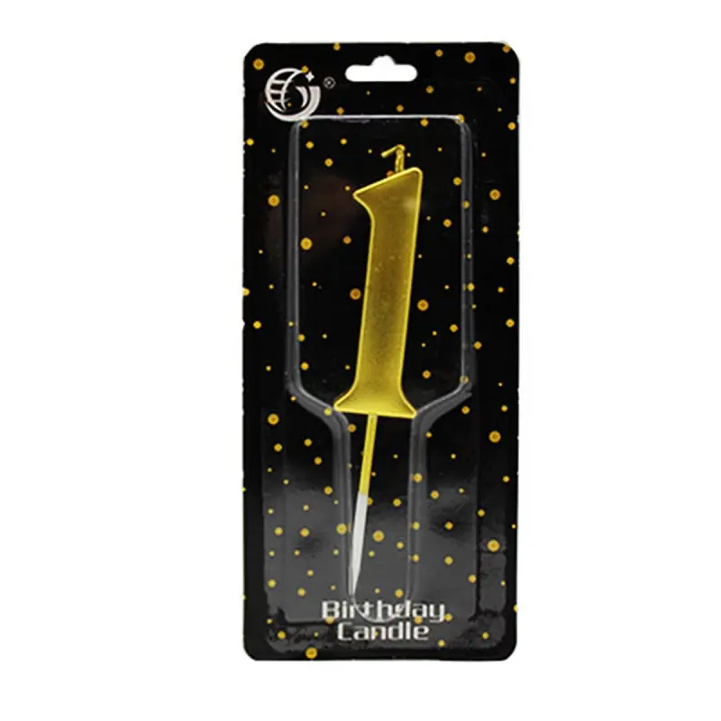 S-803 BK-00068384 | Number Candle for Cakes Gold Digit '1'