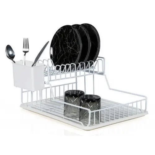 DEMIR 38032W | Two Tier Portable Dish Drying Rack White