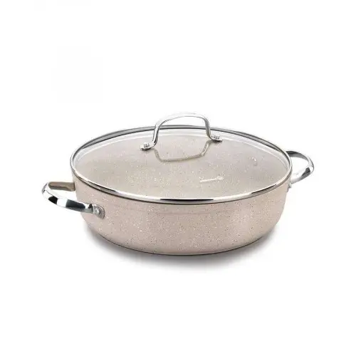 KORKMAZ A1264 | Low Casserole Aluminum Granite Non-Stick 28x7.5cm 4.0L