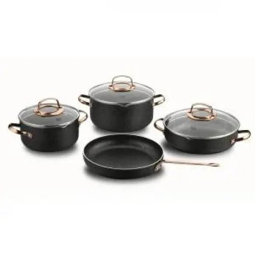 KORKMAZ A1372 | Cookware Set 7-Piece Stainless Steel Rosa Gold