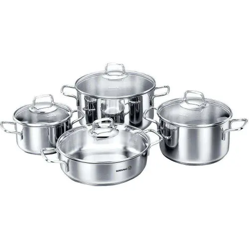 KORKMAZ A1606 | Cookware Set 8 pcs Stainless Steel