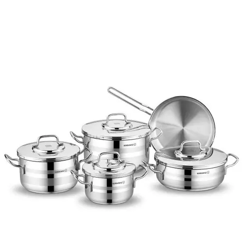KORKMAZ A2050 | Cookware Set Stainless Steel 9 pcs
