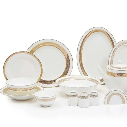 KORKMAZ A8279-3 | Dinner Set 87 pcs Porcelain Harmony Design