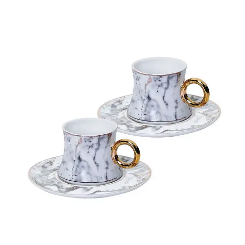 KORKMAZ A8634-1 | Coffee Cup Set 2-Piece Porcelain