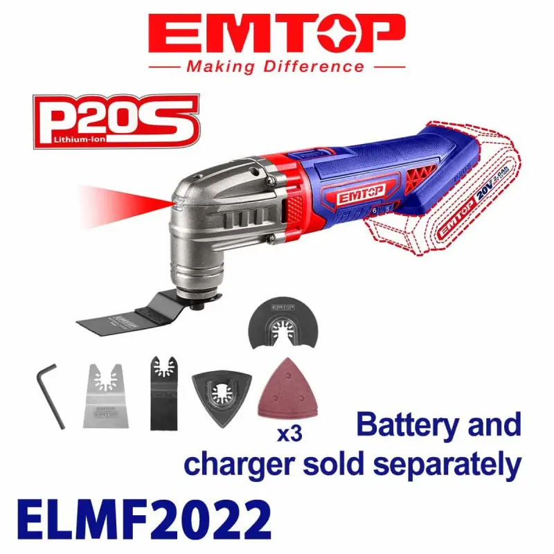 Emtop ELMF2022 | Akkumulýatorly Slif Maşynasy 20V (Batareýasyz)