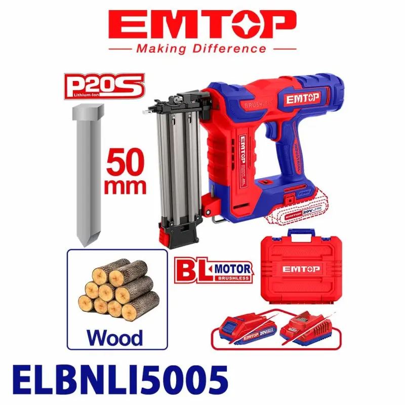 Emtop ELBNLI5005 | Пневматический краскопульт 50мм 20В (без батареи)