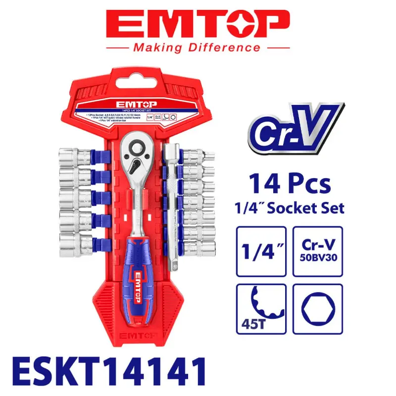 Emtop ESKT14141 | 14 sany Başlyklar Toplumy 1/4 Dýuým