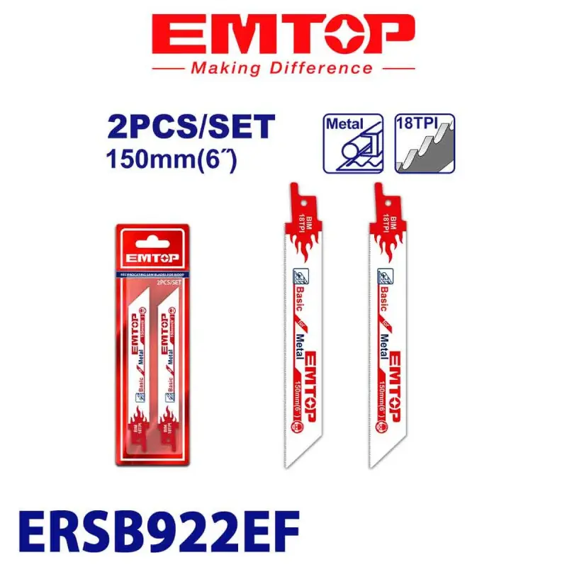 Emtop ERSB922EF | Metal Jigsaw Blade 150mm 6TPI