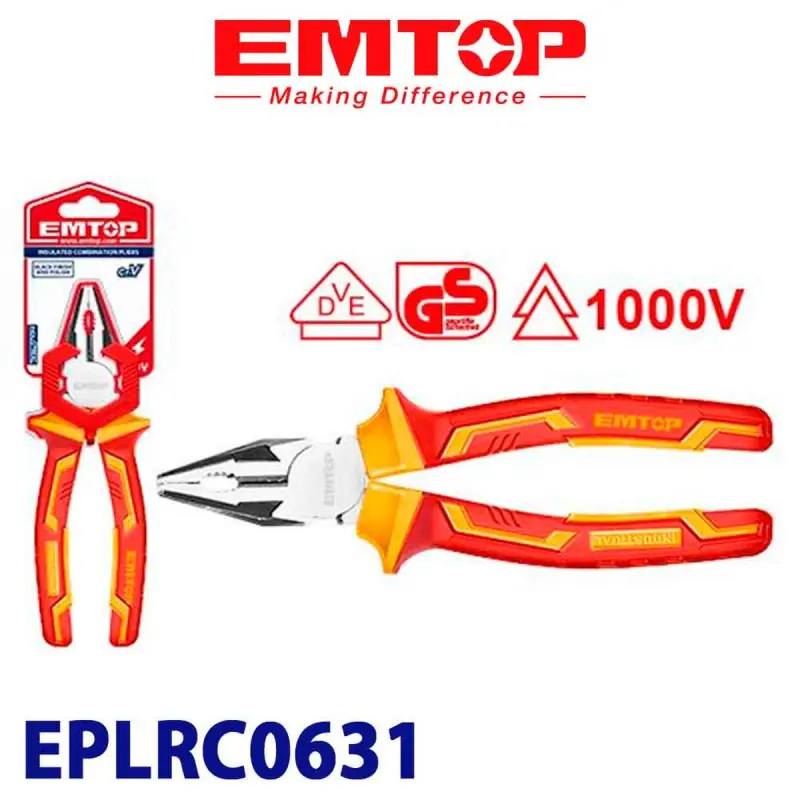 Emtop EPLRC0631 | Insulated Pliers 1000V 160mm