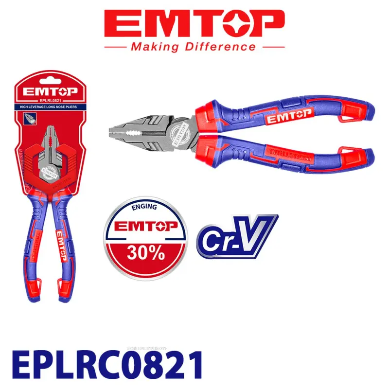 Emtop EPLRC0821 | Penseler Cr-V 200mm agyr şertler üçin