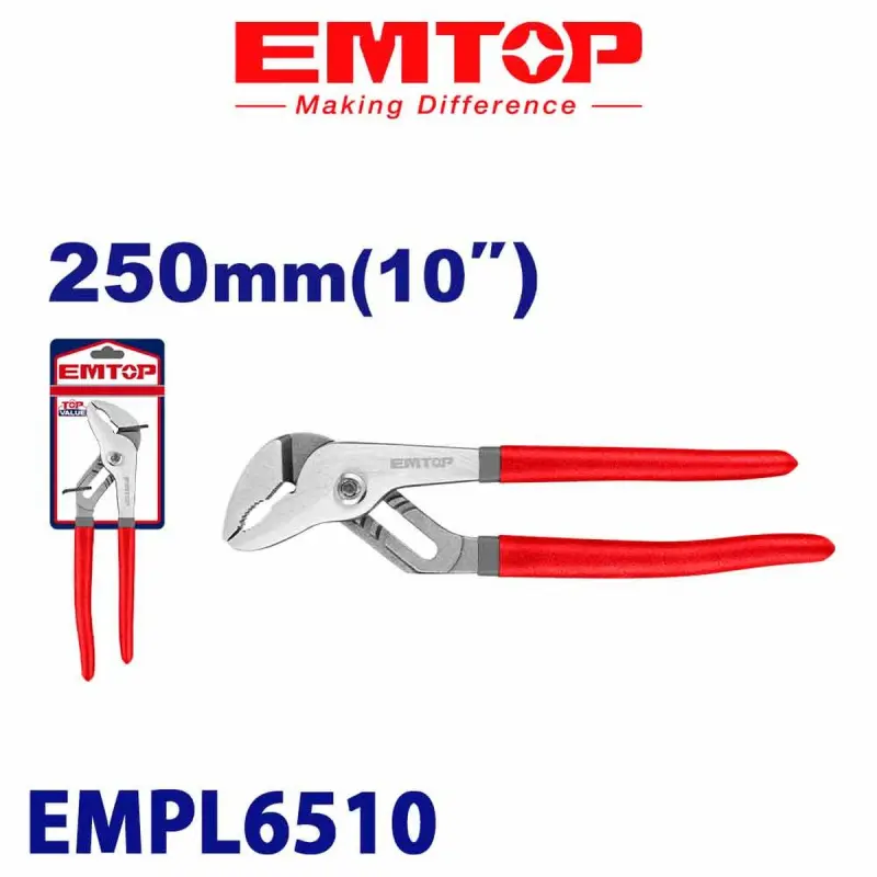 Emtop EMPL6510 | Плоскогубцы крокодил 250 мм высокая мощность