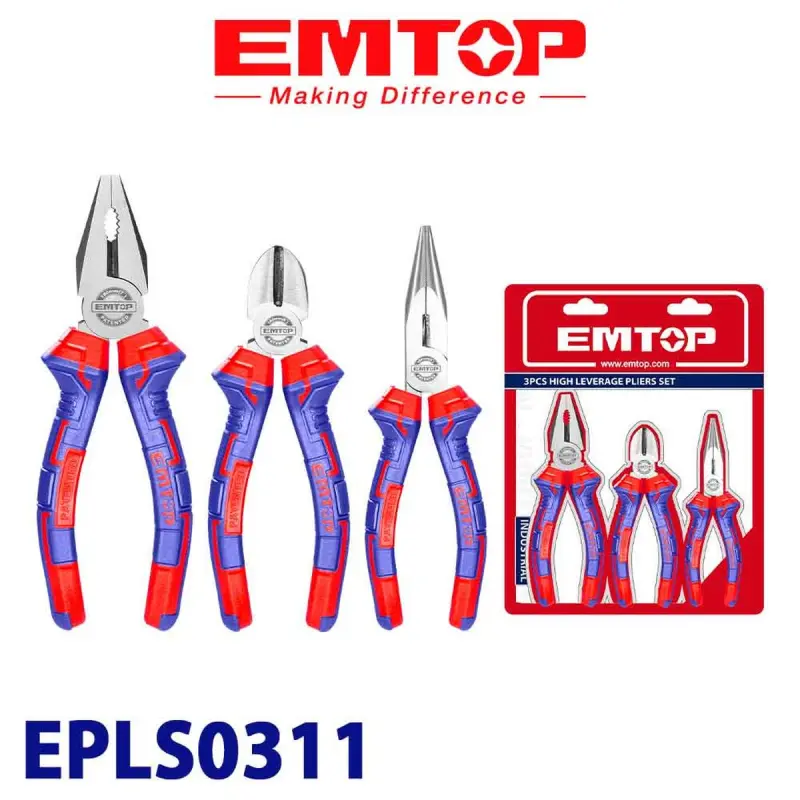 Emtop EPLS0311 | Pliers Set 3 pcs Chrome Vanadium