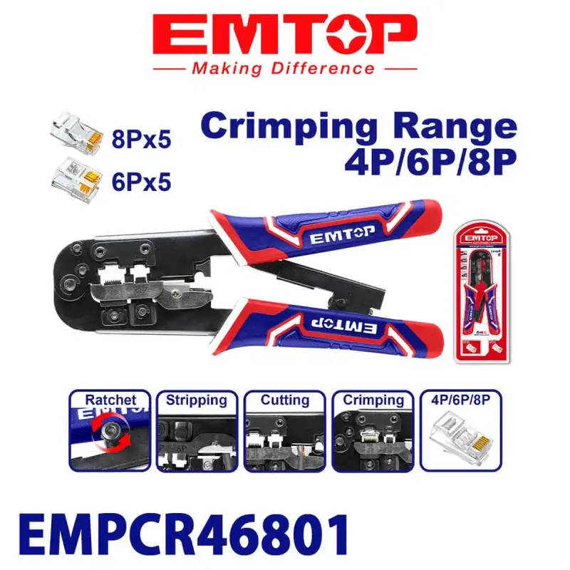 EMTOP EMPCR46801 | Kabel pyçaklary 8 dýuým hrom-wanadiý
