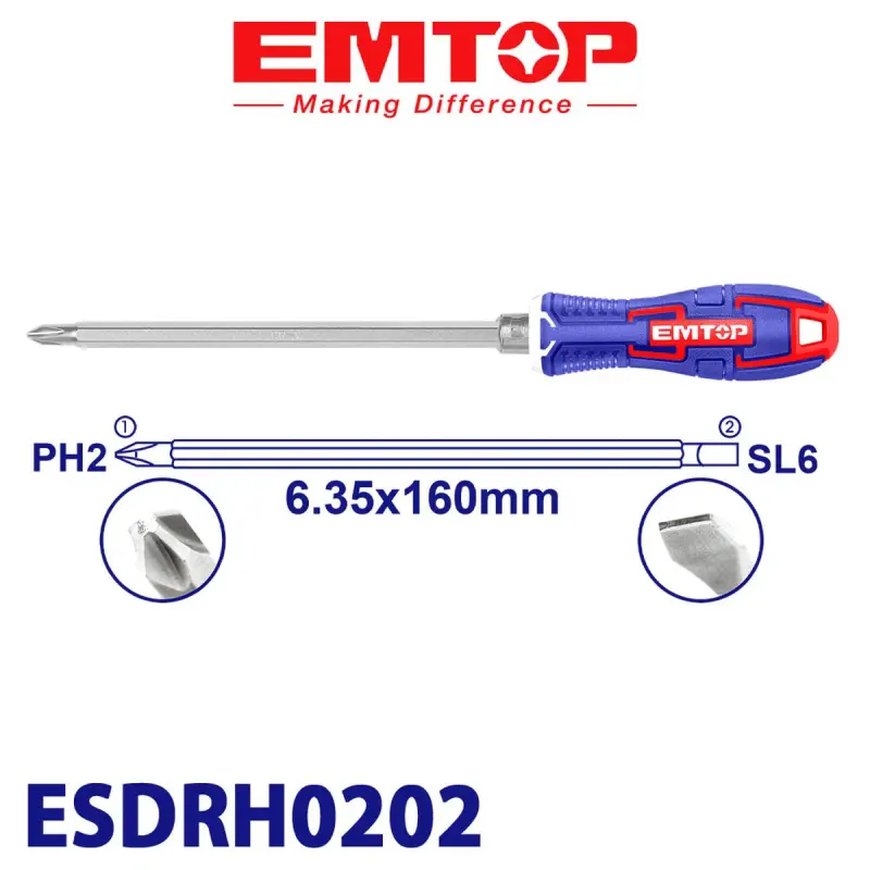 Emtop ESDRH0202 | 2-in-1 Buraw Bit 160mm Iki Taraplaýyn