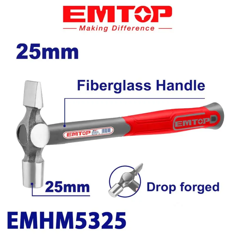 Emtop EMHM5325 | Hammer 25mm Durable Steel Head