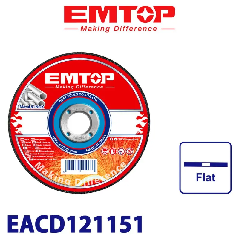 Emtop EACD121151 | Metal Cutting Disc 115x1.2mm Bulk Pack