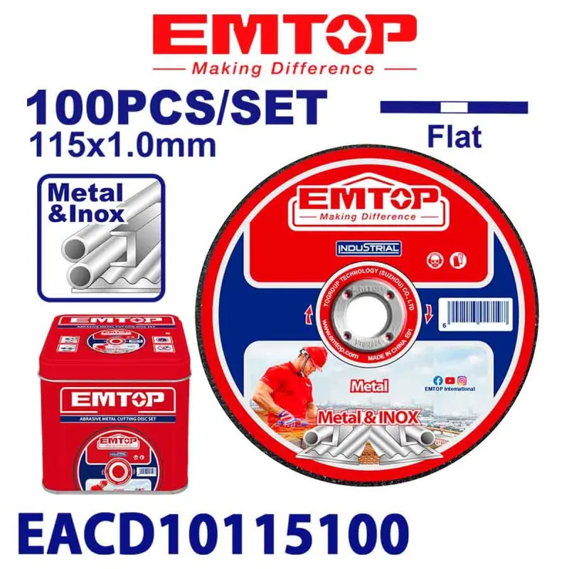 Emtop EACD10115100 | Metal Galyndy Disk 115x1.0mm 100 sany gaplama