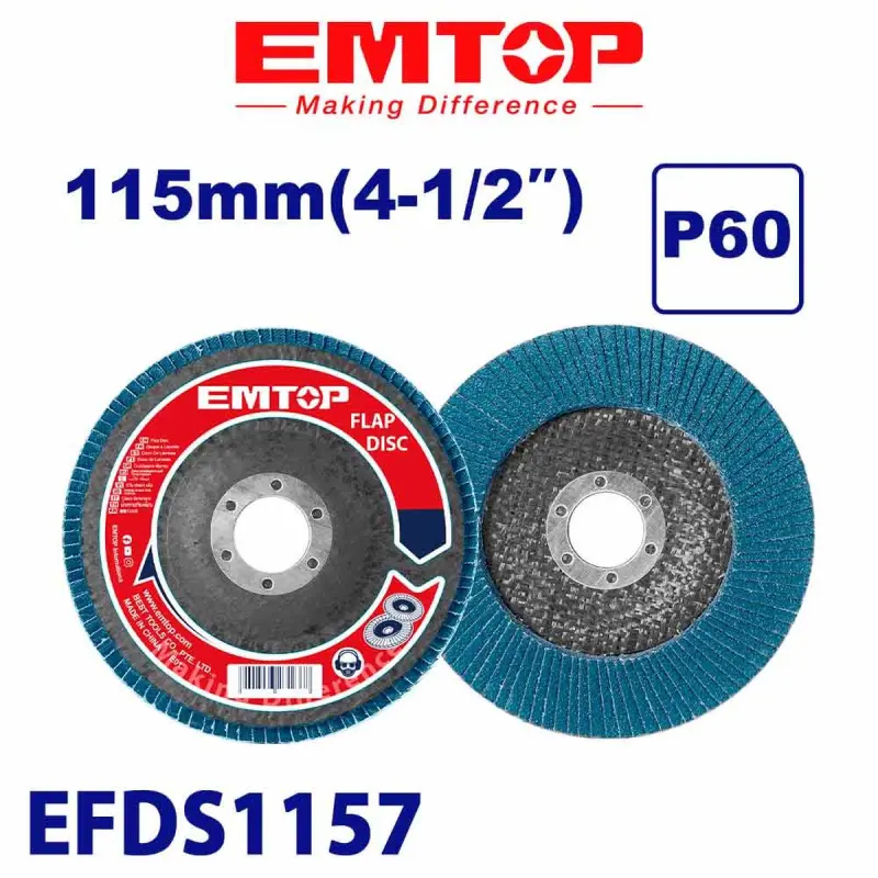 Emtop EFDS1157 | Grinding Disc 115mm P60 Bulk Pack 200 pcs