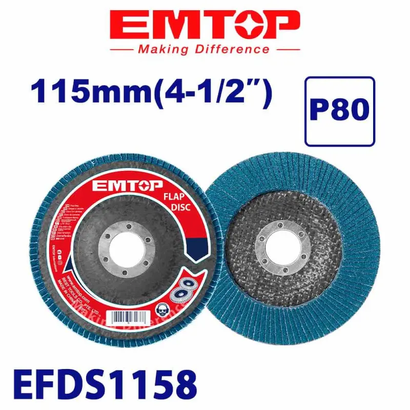 Emtop EFDS1158 | Grinding Disc 115mm P80 Bulk Pack 200 pcs