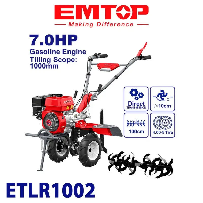 Emtop ETLR1002 | Power Tiller 1000mm Working Width
