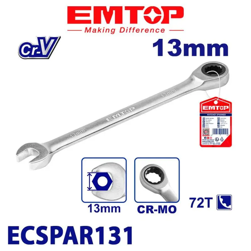 Emtop ECSPAR131 | Tizlikli açar 13mm Cr-V
