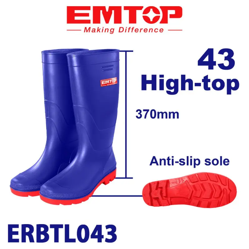 Emtop ERBTL043 | Rubber Boots Size 43 Waterproof Blue