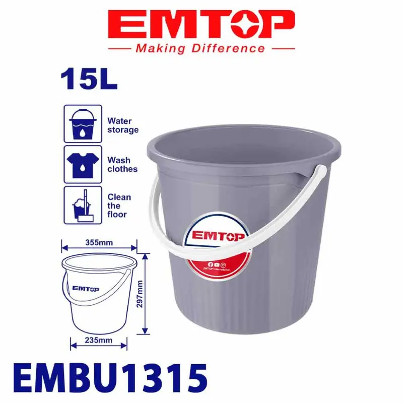 Emtop EMBU1315 | Plastik gap 15L Berk saklamak üçin