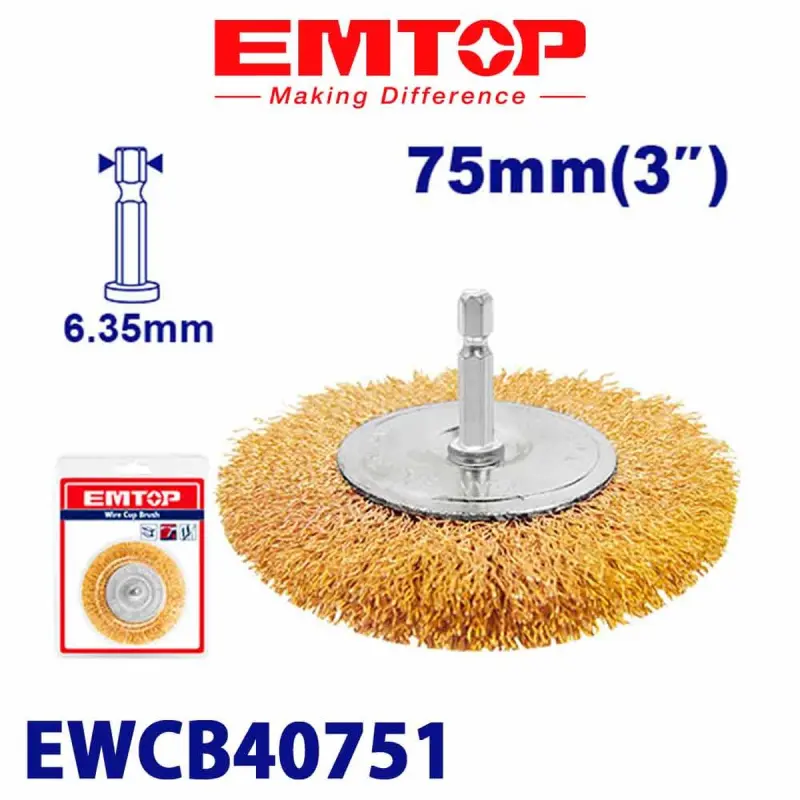 Emtop EWCB40751 | Drel Şotkasy 75mm Pirinç Örtükli Elektrik Drel üçin