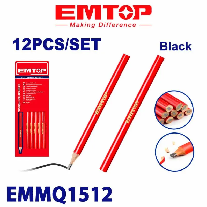 Emtop EMMQ1512 | Gurluşyk galamy 12 sany Gara Bukja