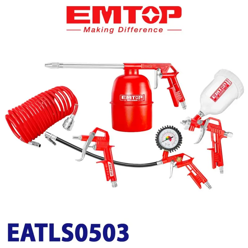 Emtop EATLS0503 | Набор пневмоинструментов 5 шт Европейский стандарт