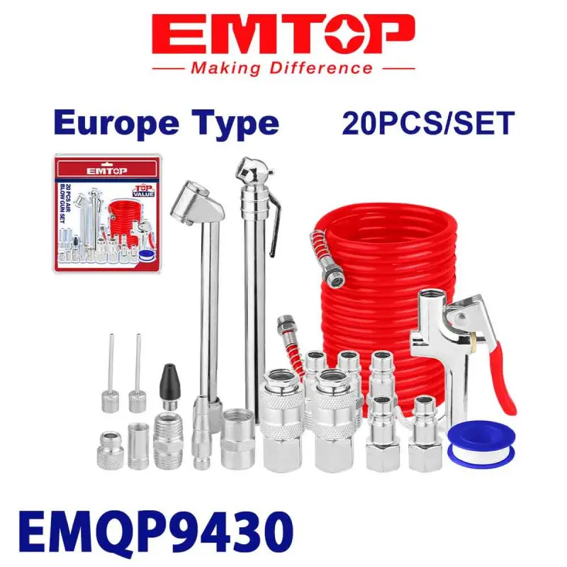 Emtop EMQP9430 | Compressor Fitting Set 1/4 inch 20 pcs