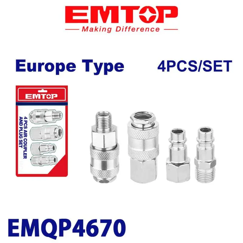 Emtop EMQP4670 | Compressor Fitting Set 1/4" 4pcs