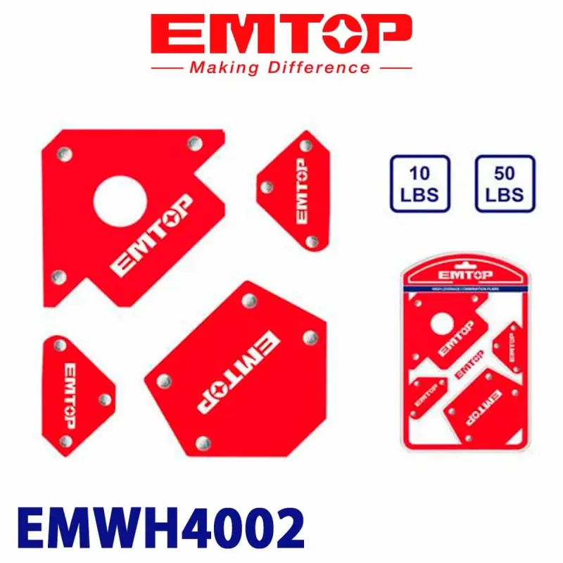 Emtop EMWH4002 | Набор магнитных угольников 4шт сталь