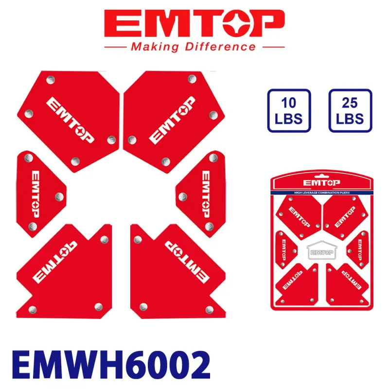 Emtop EMWH6002 | Набор магнитных уголков для сварки 6 шт.
