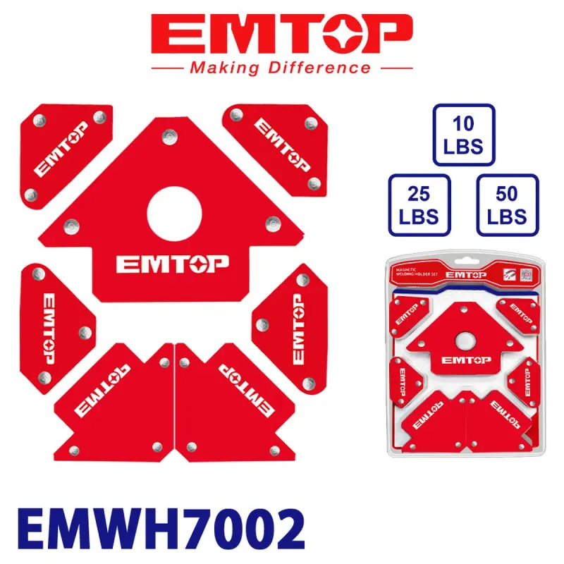 Emtop EMWH7002 | Набор магнитных угольников 7 шт