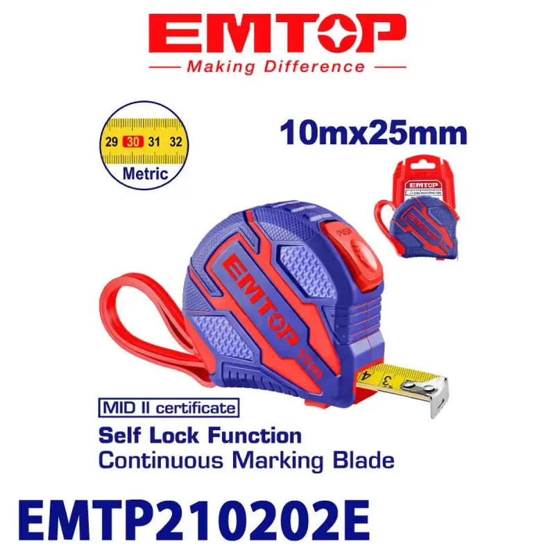 Emtop EMTP210202E | Ölçeg lentasy 10m x 25mm